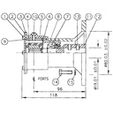 Impellerpumpe 22860-2003 Jabsco, Bronze, Pumpenkopf mit Flanschadapter, 3/4" BSP, 1/1, NIT, Größe 040