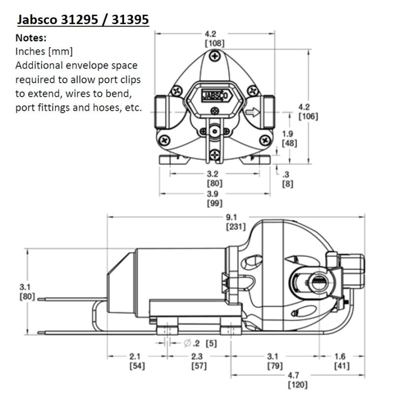 Druckwasserpumpe 31395-4012-3A PAR-MAX 3, Jabsco, 12V, 2,8 bar, 11LPM, S/E