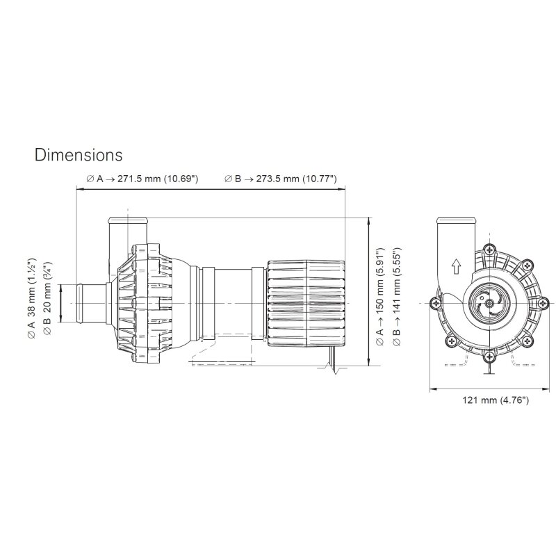 Umwälzpumpe CM90P7-1 BL, DIA 38mm, 12V, 10-24898-01, SPX Johnson Pump