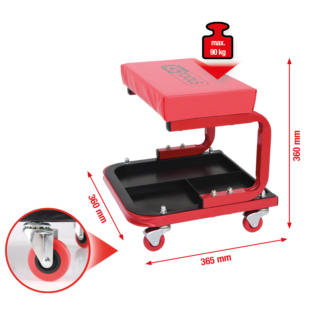 Fahrbarer Hocker, L365xB360xH360mm