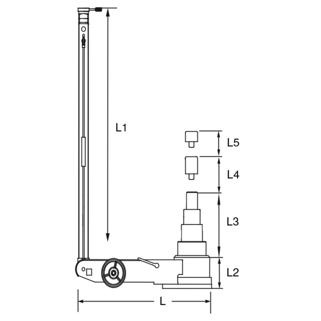 Lufthydraulischer Wagenheber 40 t / 20 / 10 t