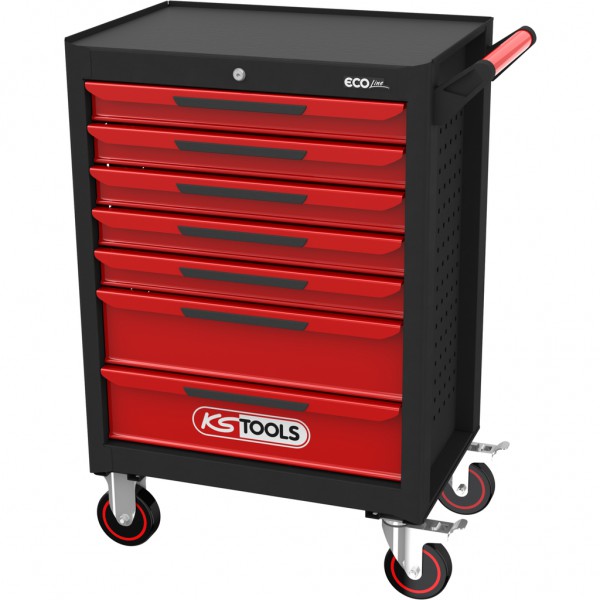 ECOline black/red with 7 drawers