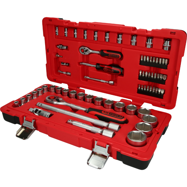 socket wrench set 1/4" + 1/2", 68-piece