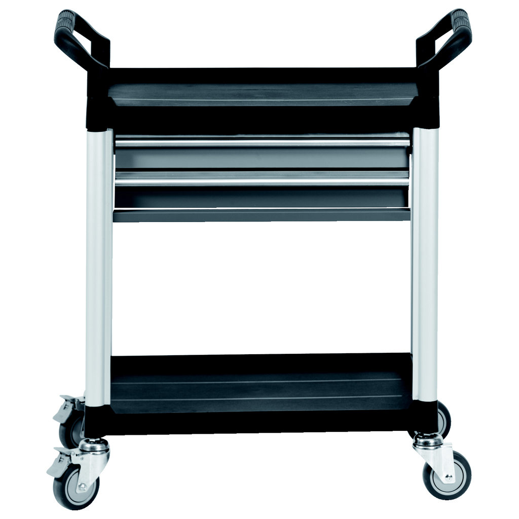 Workshop service trolley with 2 drawers