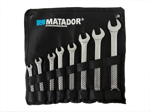 [0185 9080] MATADOR - Set of Combination Spanners, DIN 3113 A, Set 8-22 MM, with angled ring side