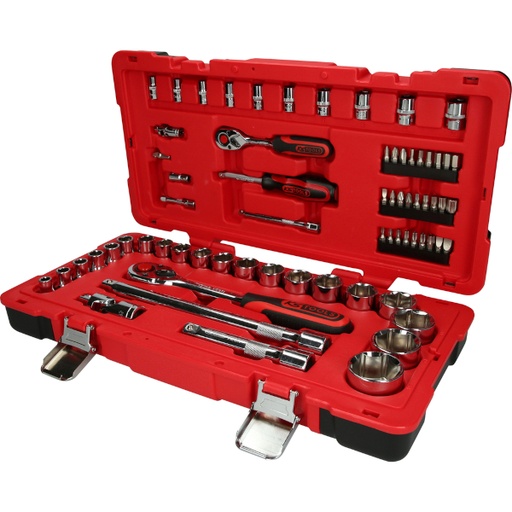 [958.0668] KS Tools CHROMEplus socket wrench set 1/4" + 1/2", 68-piece