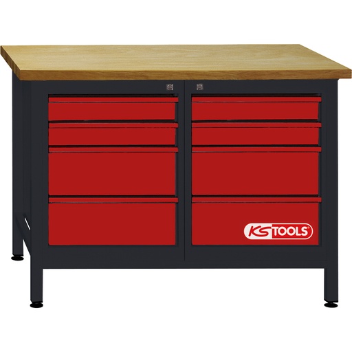 [865.0007] Workbench with 8 drawers, H840xW1200xD600mm